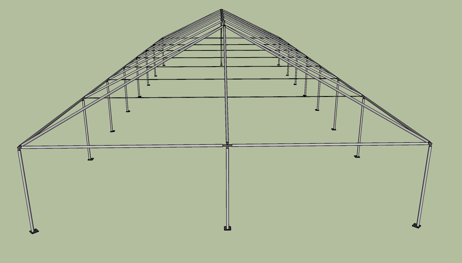 30x80 frame tent side view